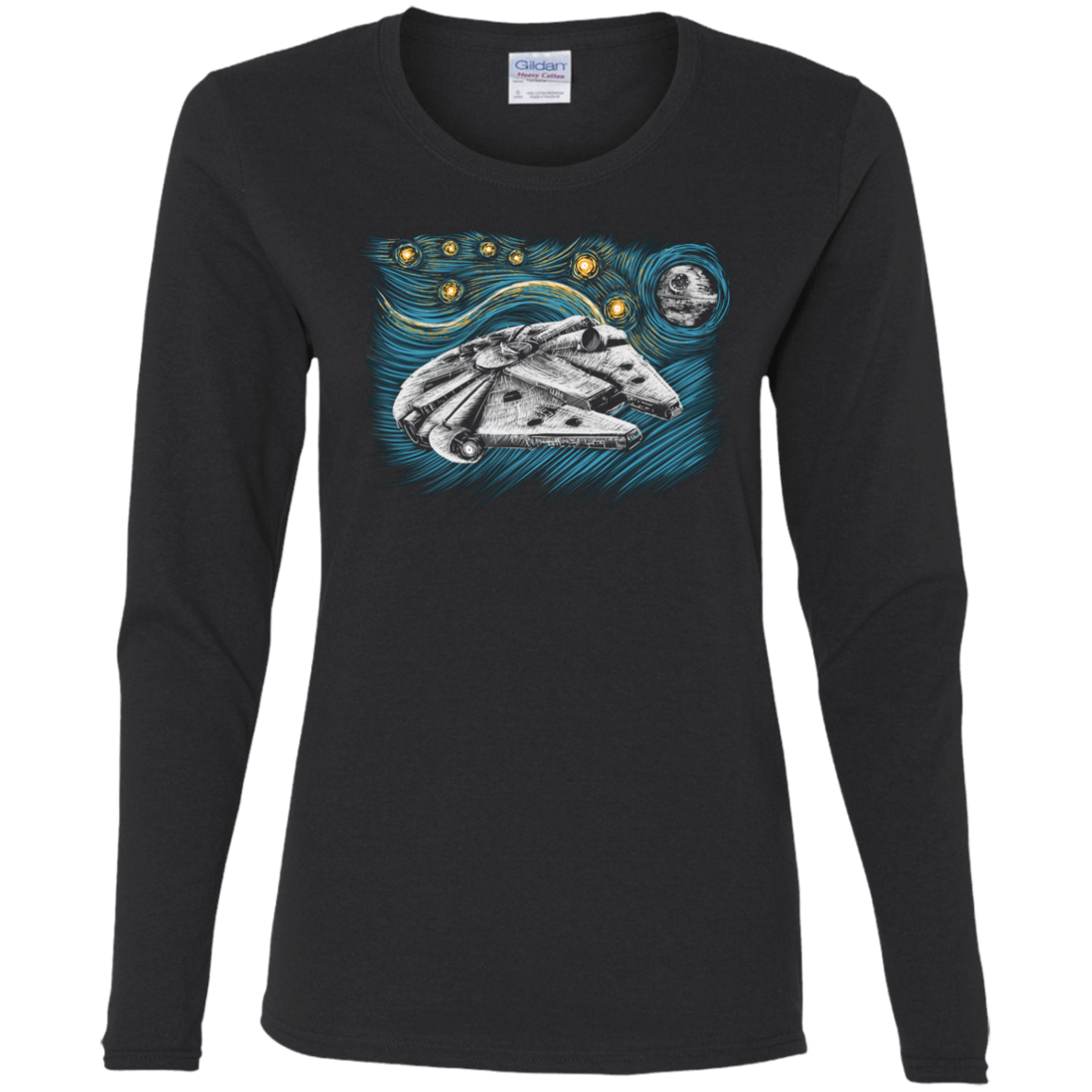 T-Shirts Black / S Starry Falcon Women's Long Sleeve T-Shirt