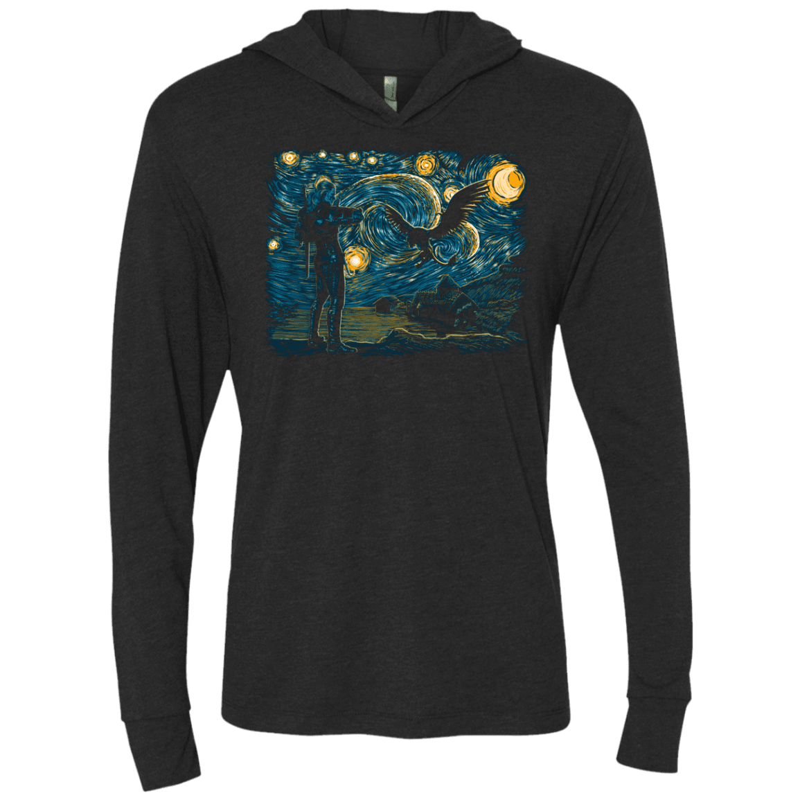 T-Shirts Vintage Black / X-Small Starry Hunt Triblend Long Sleeve Hoodie Tee