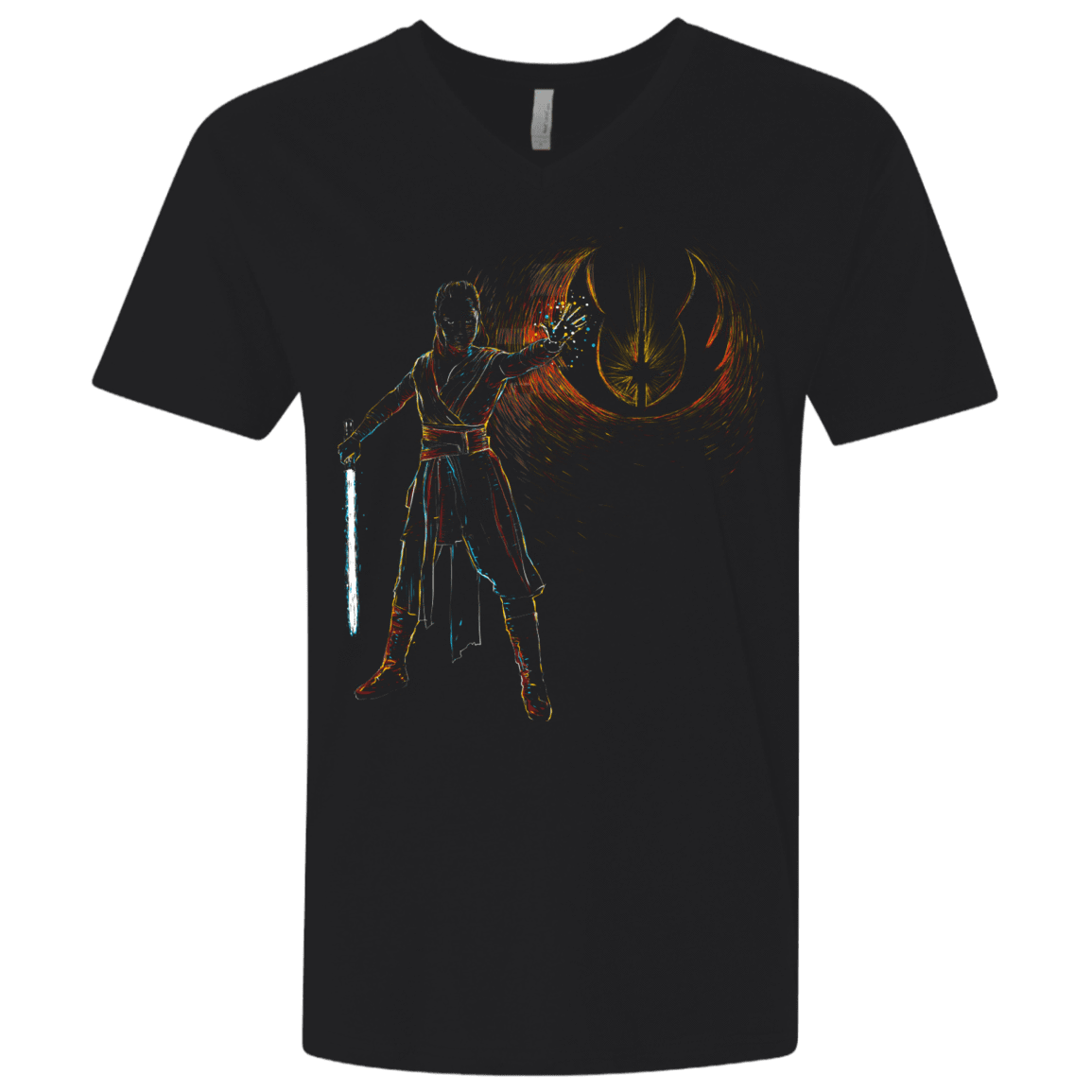 T-Shirts Black / X-Small Starry knight Rey Men's Premium V-Neck