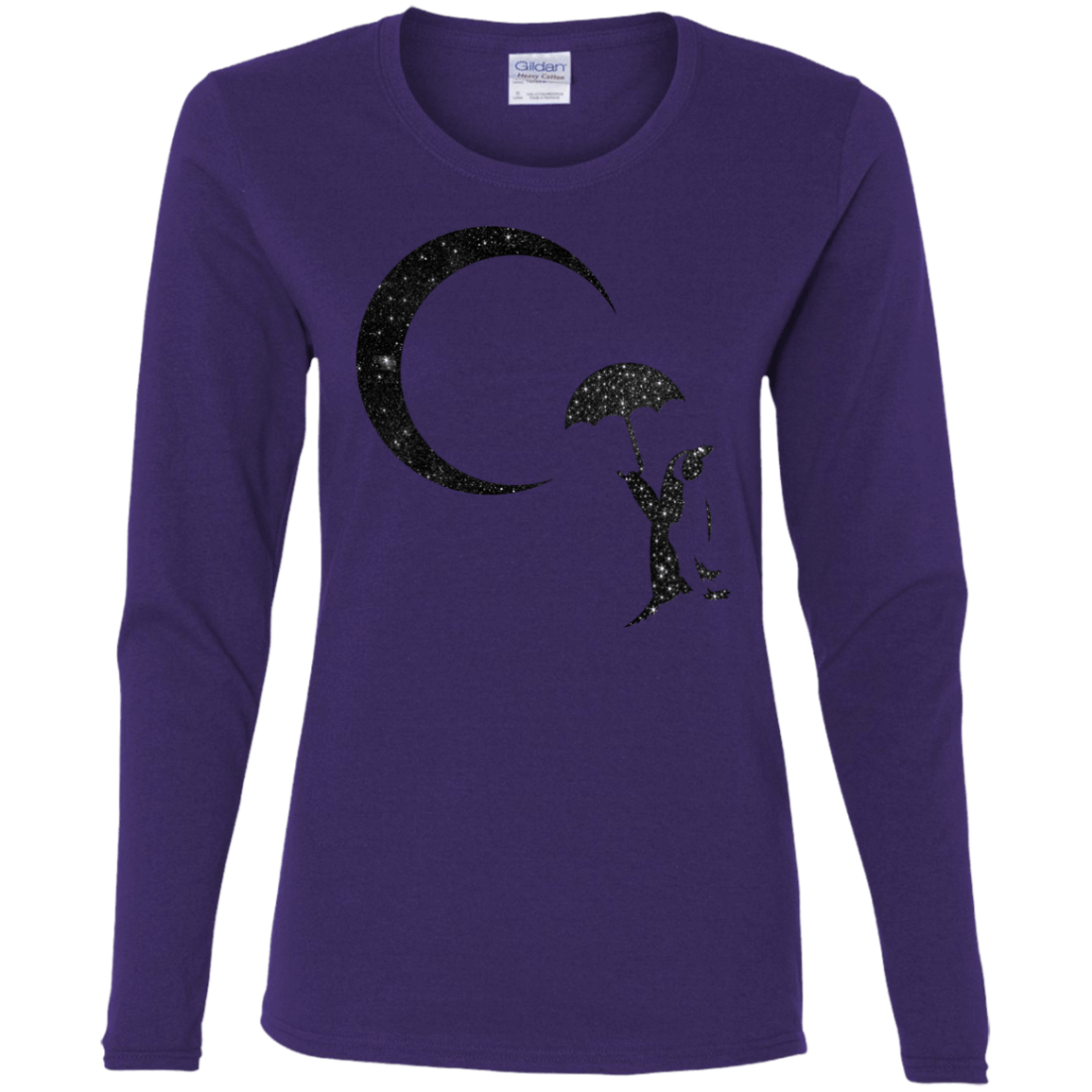 T-Shirts Purple / S Starry Penquin Women's Long Sleeve T-Shirt