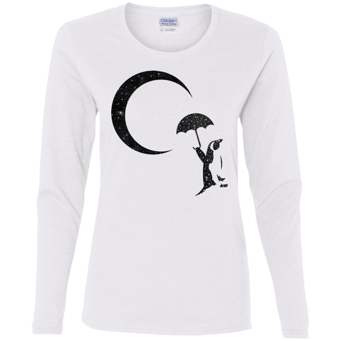 T-Shirts White / S Starry Penquin Women's Long Sleeve T-Shirt