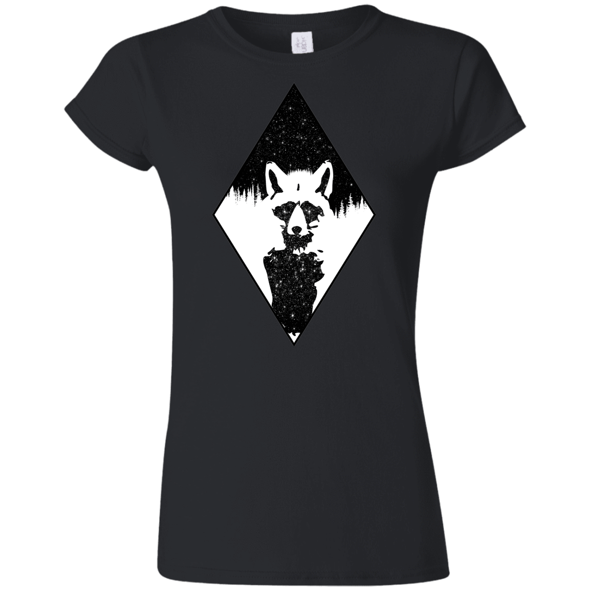 T-Shirts Black / S Starry Raccoon Junior Slimmer-Fit T-Shirt