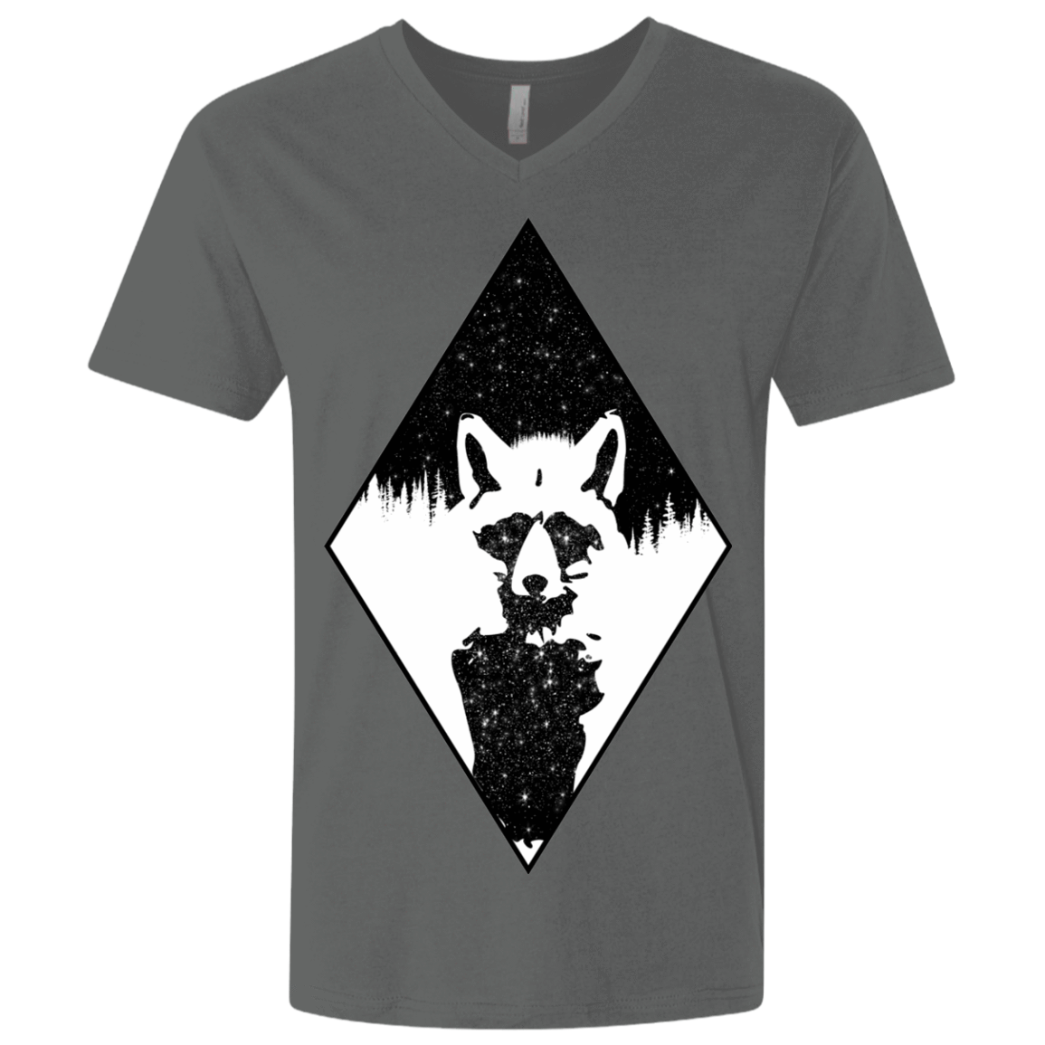 T-Shirts Heavy Metal / X-Small Starry Raccoon Men's Premium V-Neck
