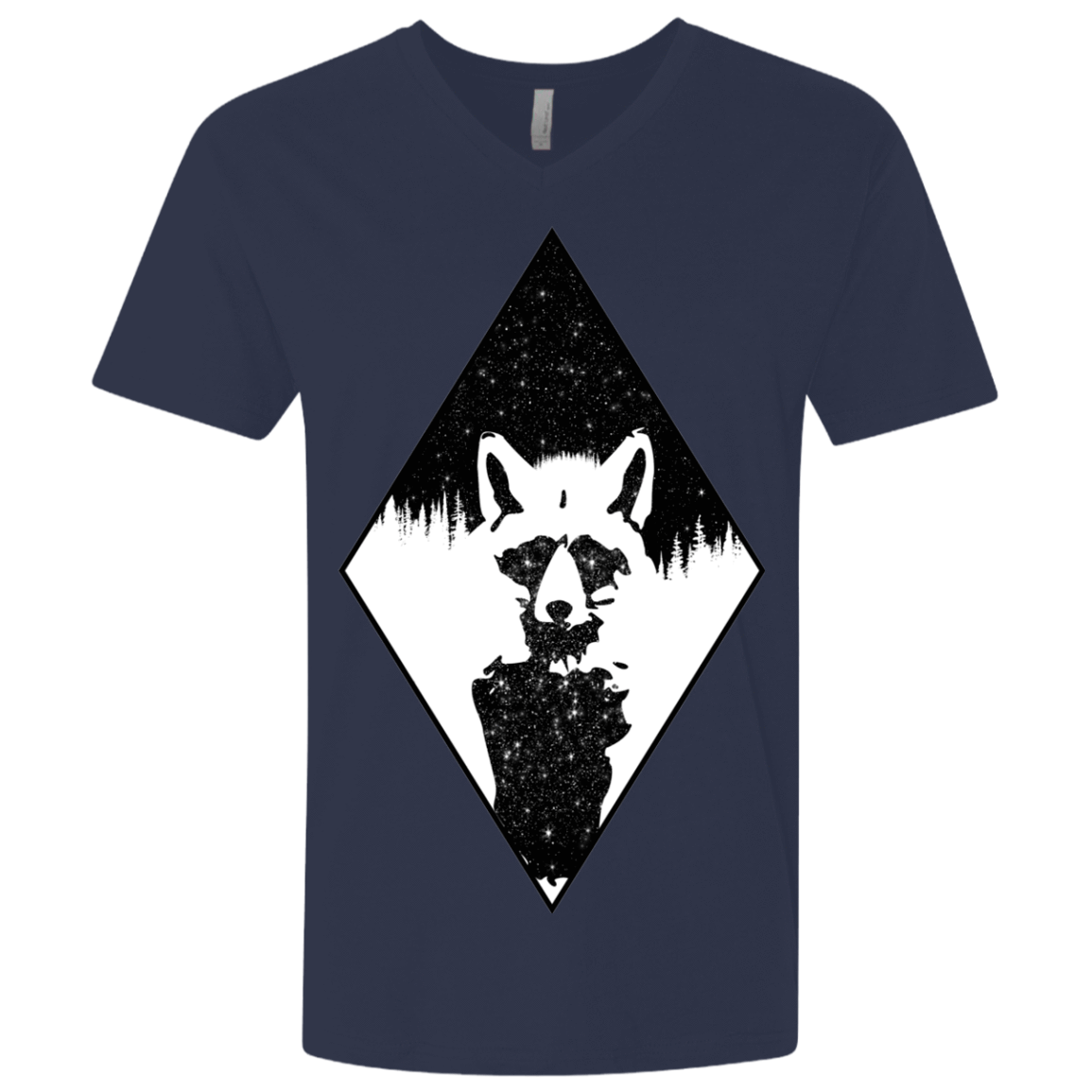 T-Shirts Midnight Navy / X-Small Starry Raccoon Men's Premium V-Neck