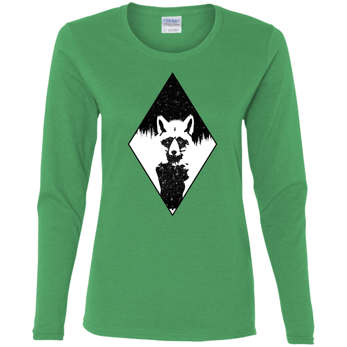 T-Shirts Irish Green / S Starry Raccoon Women's Long Sleeve T-Shirt