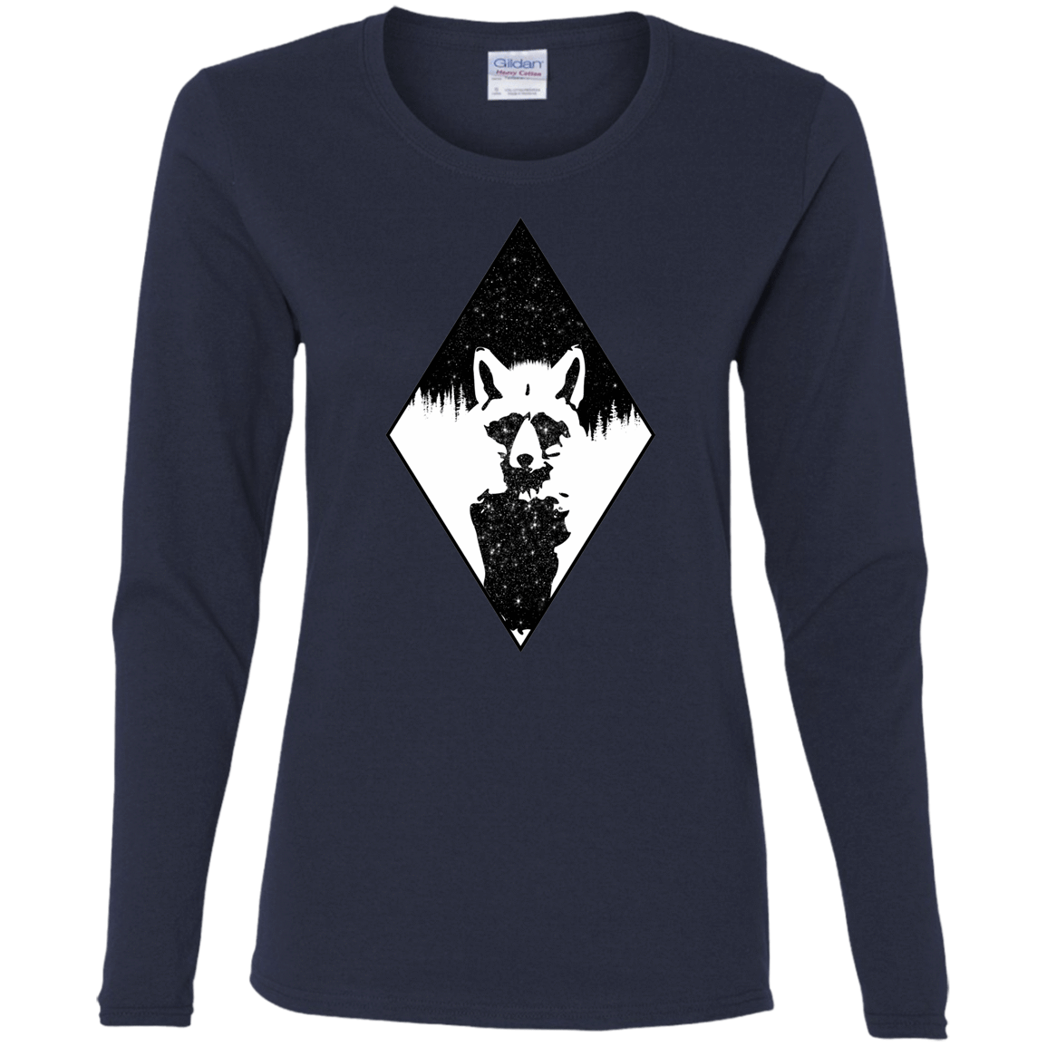 T-Shirts Navy / S Starry Raccoon Women's Long Sleeve T-Shirt