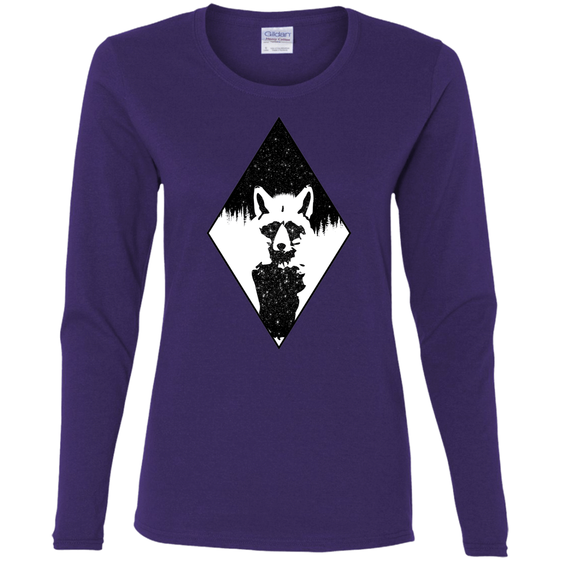T-Shirts Purple / S Starry Raccoon Women's Long Sleeve T-Shirt