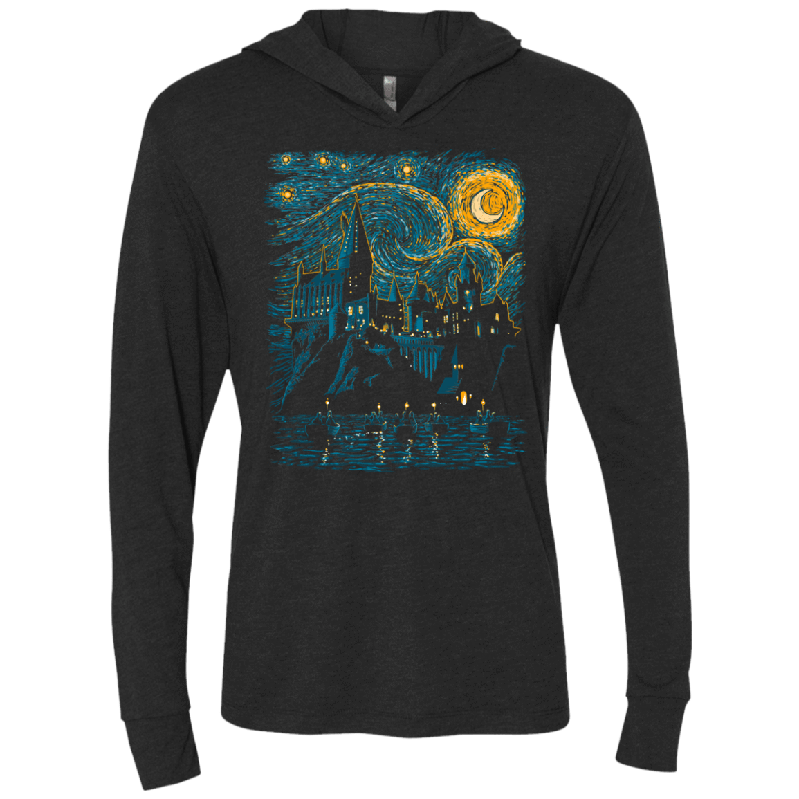 T-Shirts Vintage Black / X-Small Starry School Triblend Long Sleeve Hoodie Tee