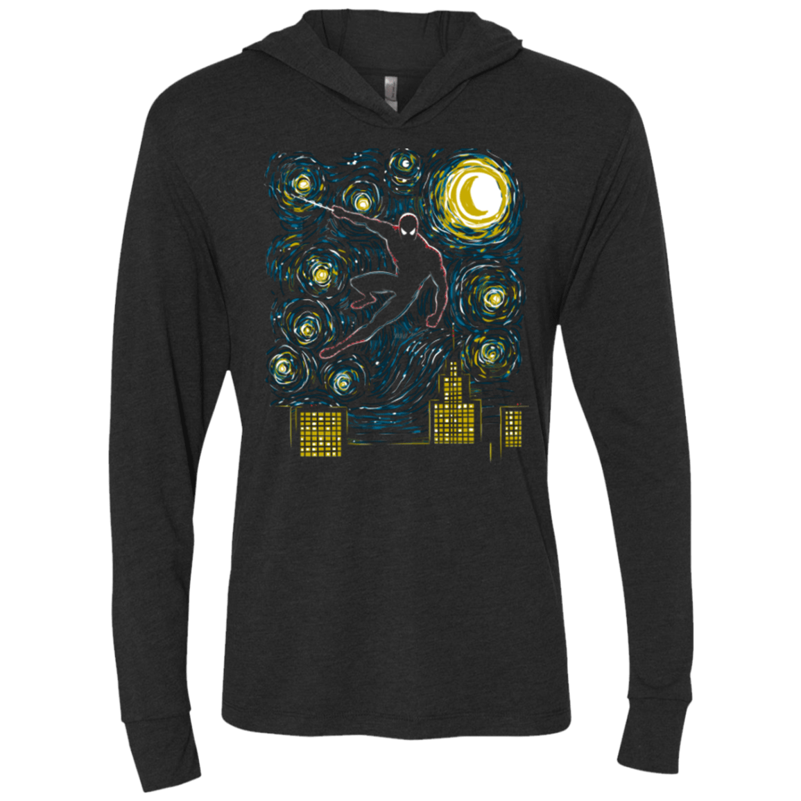 Starry Spider Triblend Long Sleeve Hoodie Tee