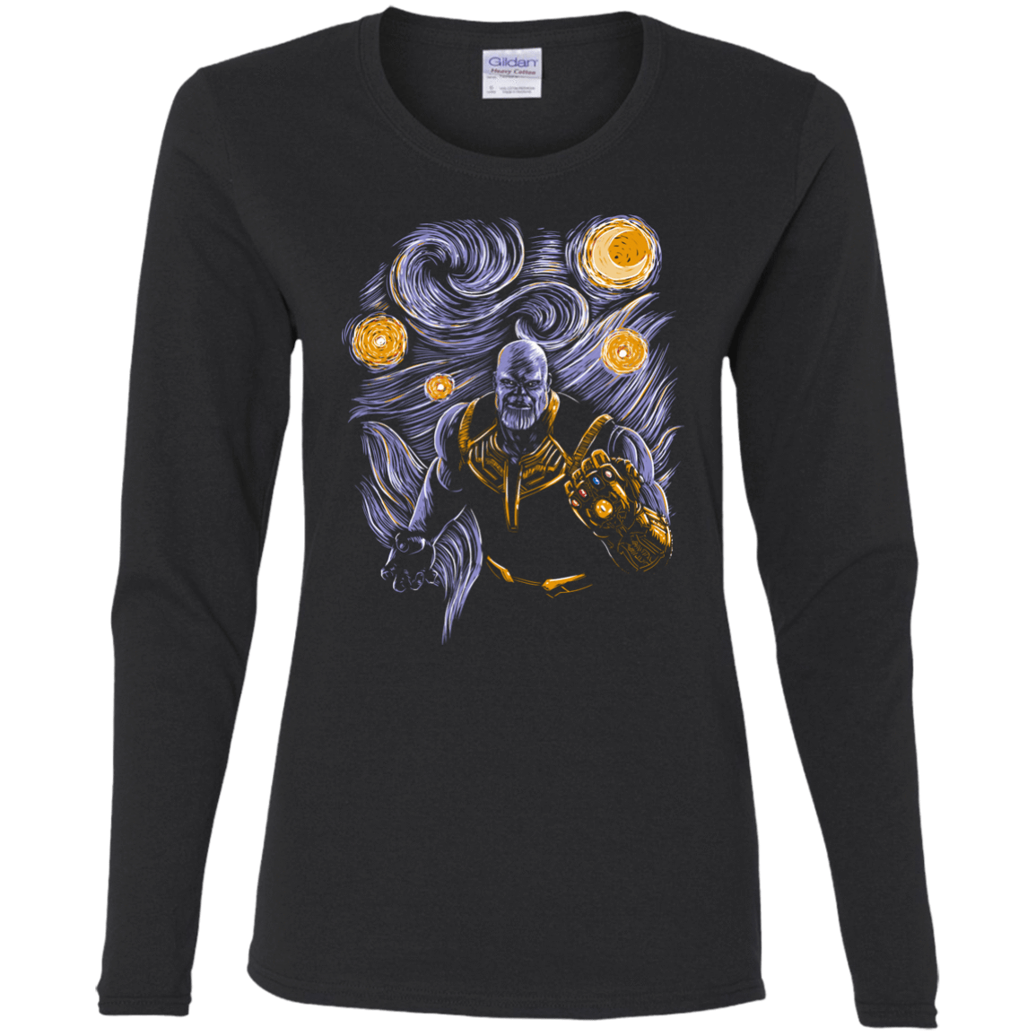 T-Shirts Black / S Starry Thanos Women's Long Sleeve T-Shirt