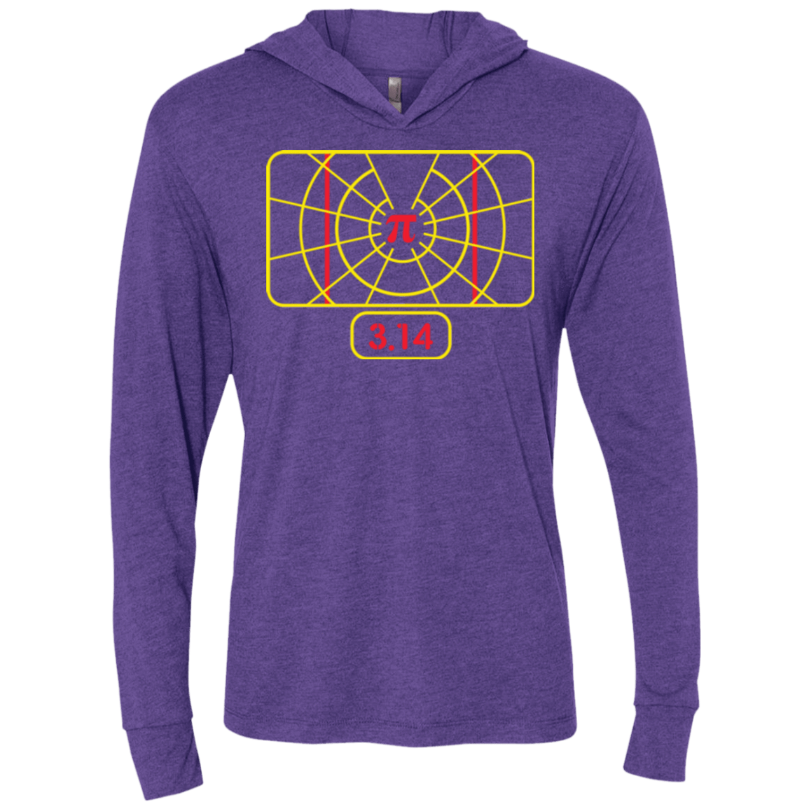 T-Shirts Stay on Pi Triblend Long Sleeve Hoodie Tee