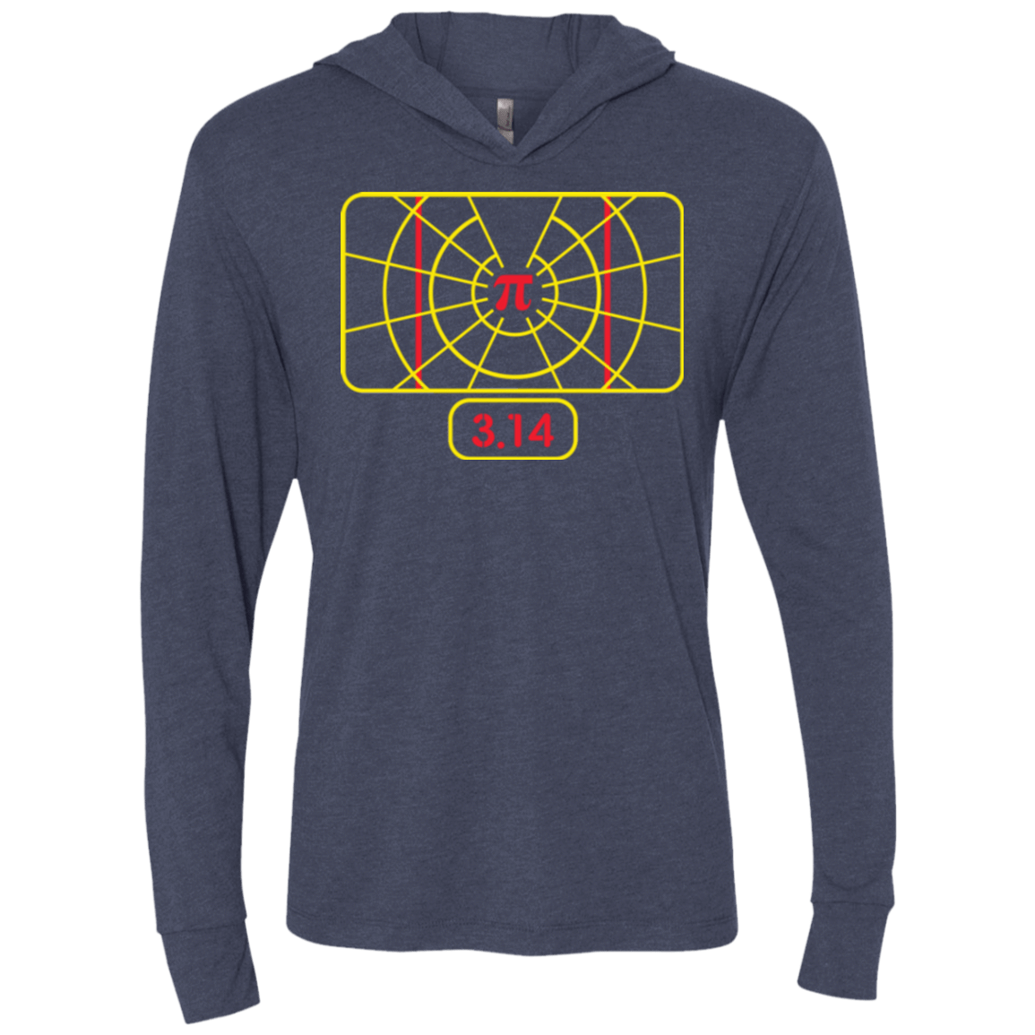 T-Shirts Vintage Navy / X-Small Stay on Pi Triblend Long Sleeve Hoodie Tee