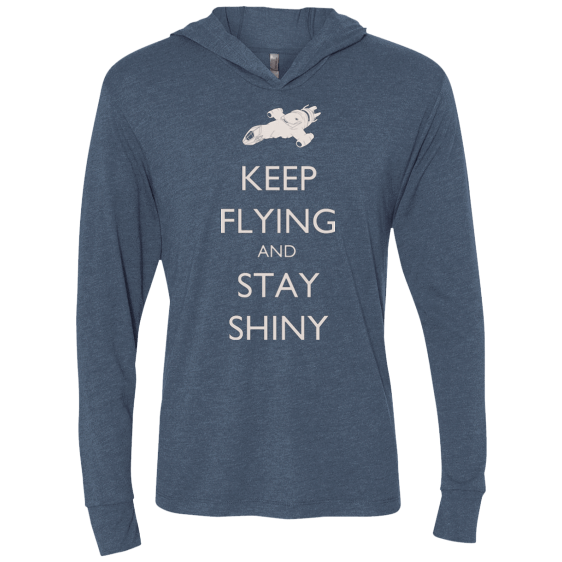 T-Shirts Indigo / X-Small Stay Shiny Triblend Long Sleeve Hoodie Tee