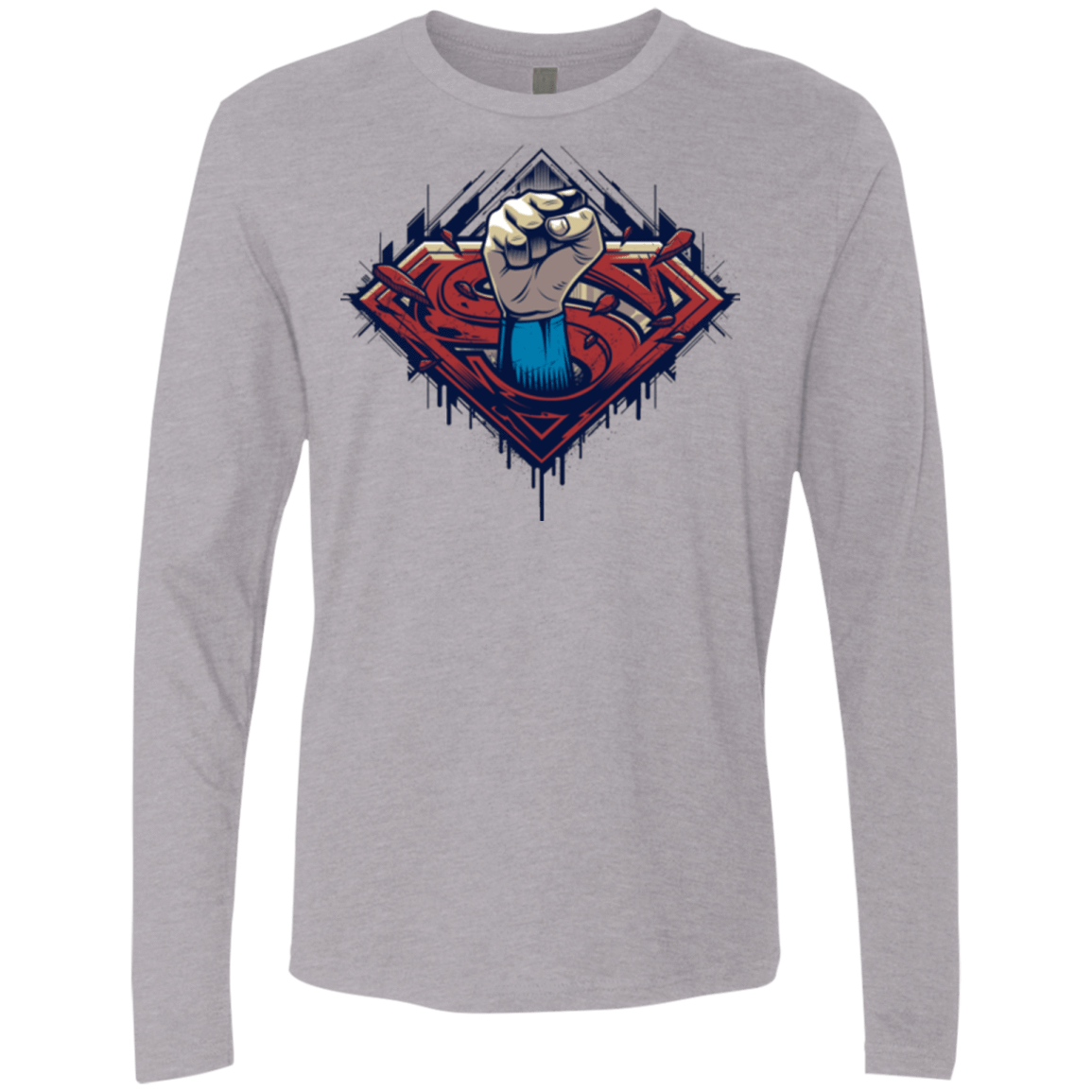 T-Shirts Heather Grey / Small Steel Hero Men's Premium Long Sleeve