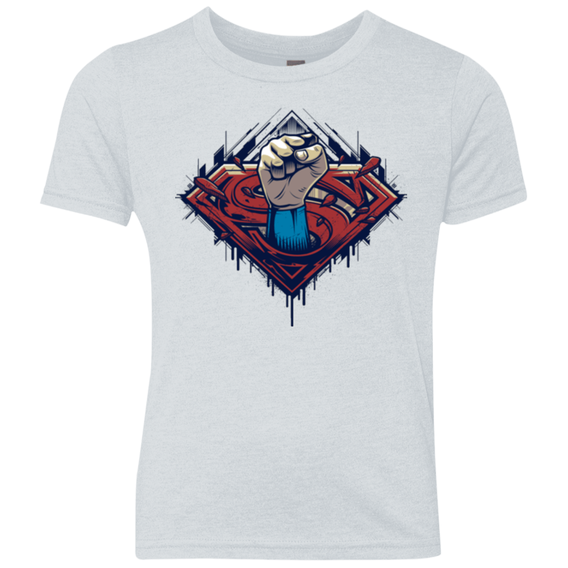 T-Shirts Heather White / YXS Steel Hero Youth Triblend T-Shirt
