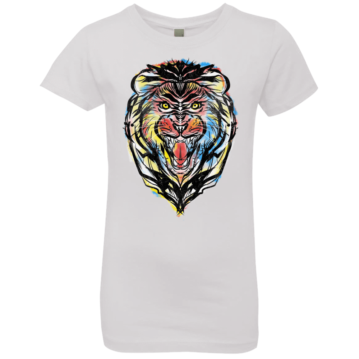 T-Shirts White / YXS Stencil Lion Girls Premium T-Shirt