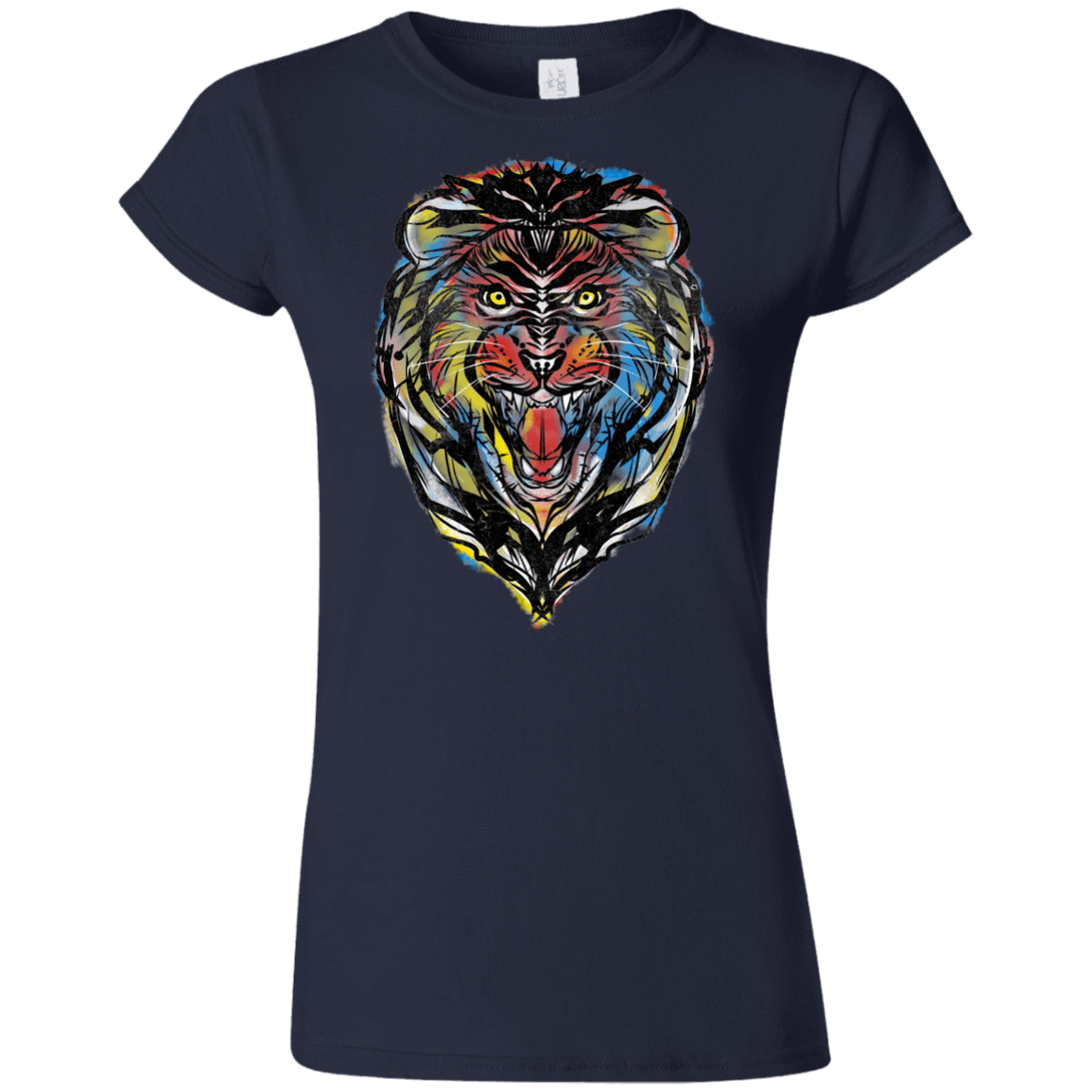 T-Shirts Navy / S Stencil Lion Junior Slimmer-Fit T-Shirt