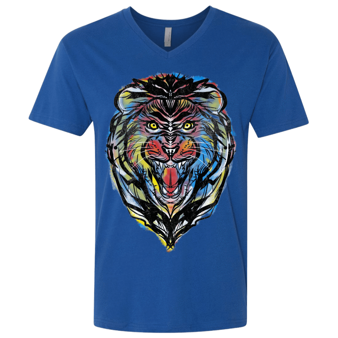 T-Shirts Royal / X-Small Stencil Lion Men's Premium V-Neck