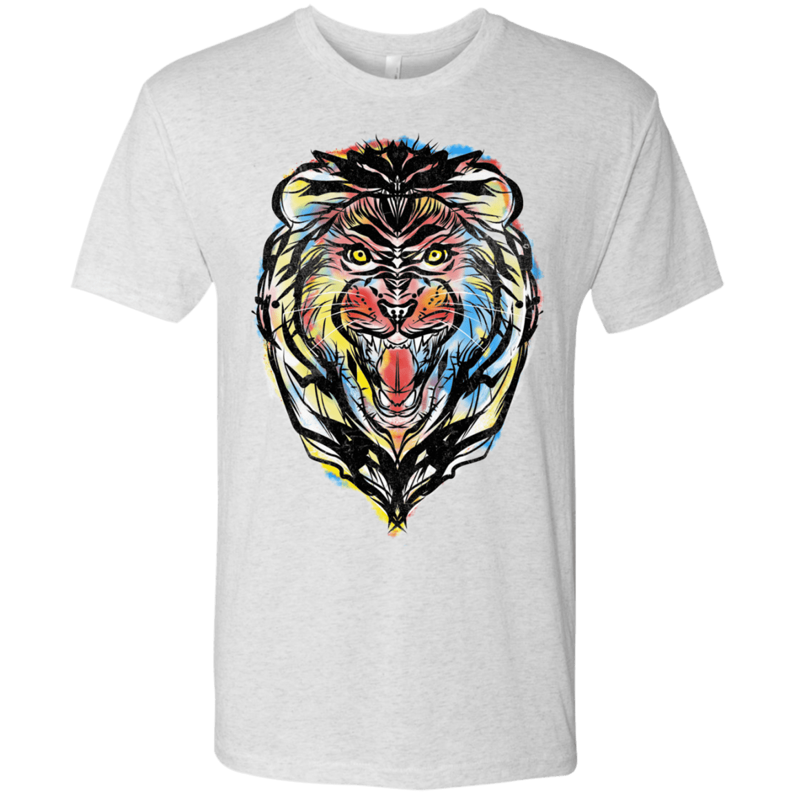T-Shirts Heather White / S Stencil Lion Men's Triblend T-Shirt