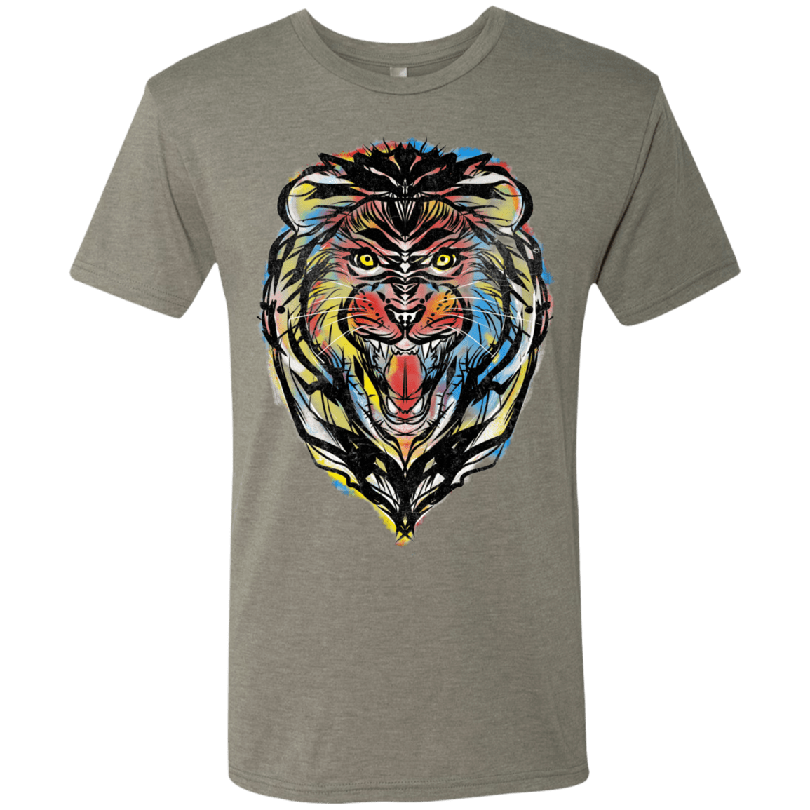 T-Shirts Venetian Grey / S Stencil Lion Men's Triblend T-Shirt