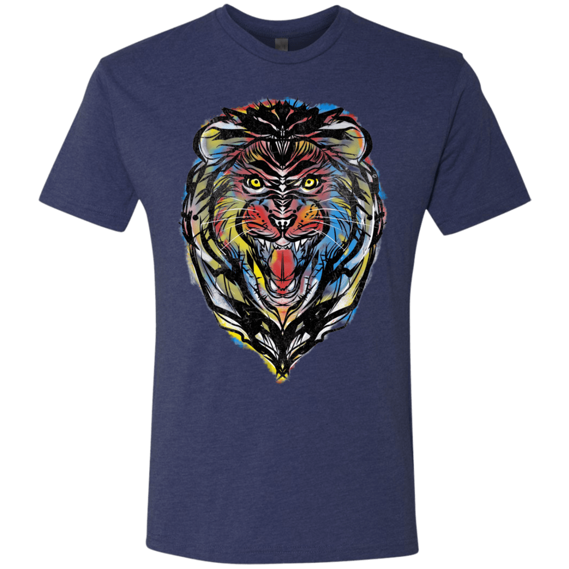 T-Shirts Vintage Navy / S Stencil Lion Men's Triblend T-Shirt