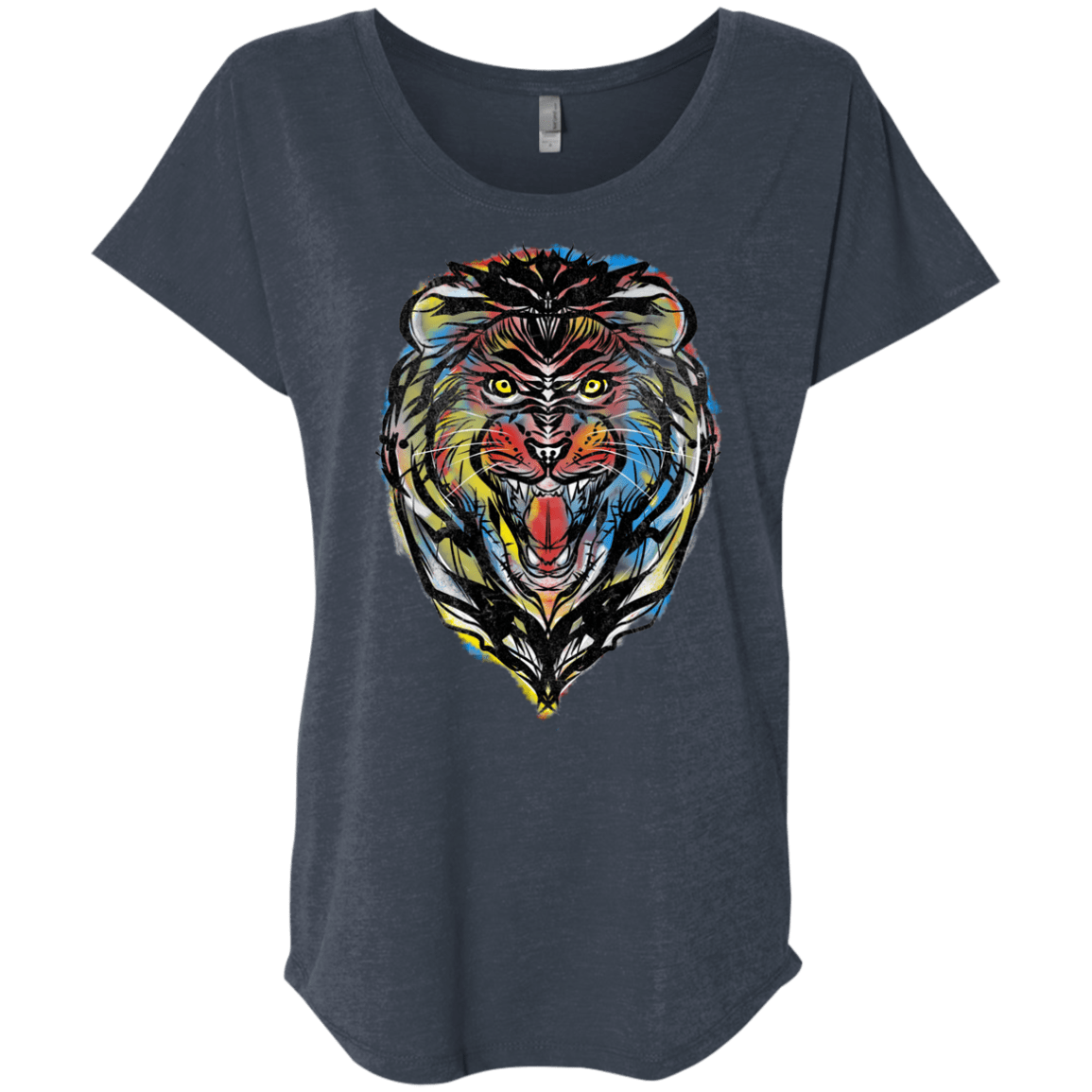 Stencil Lion Triblend Dolman Sleeve