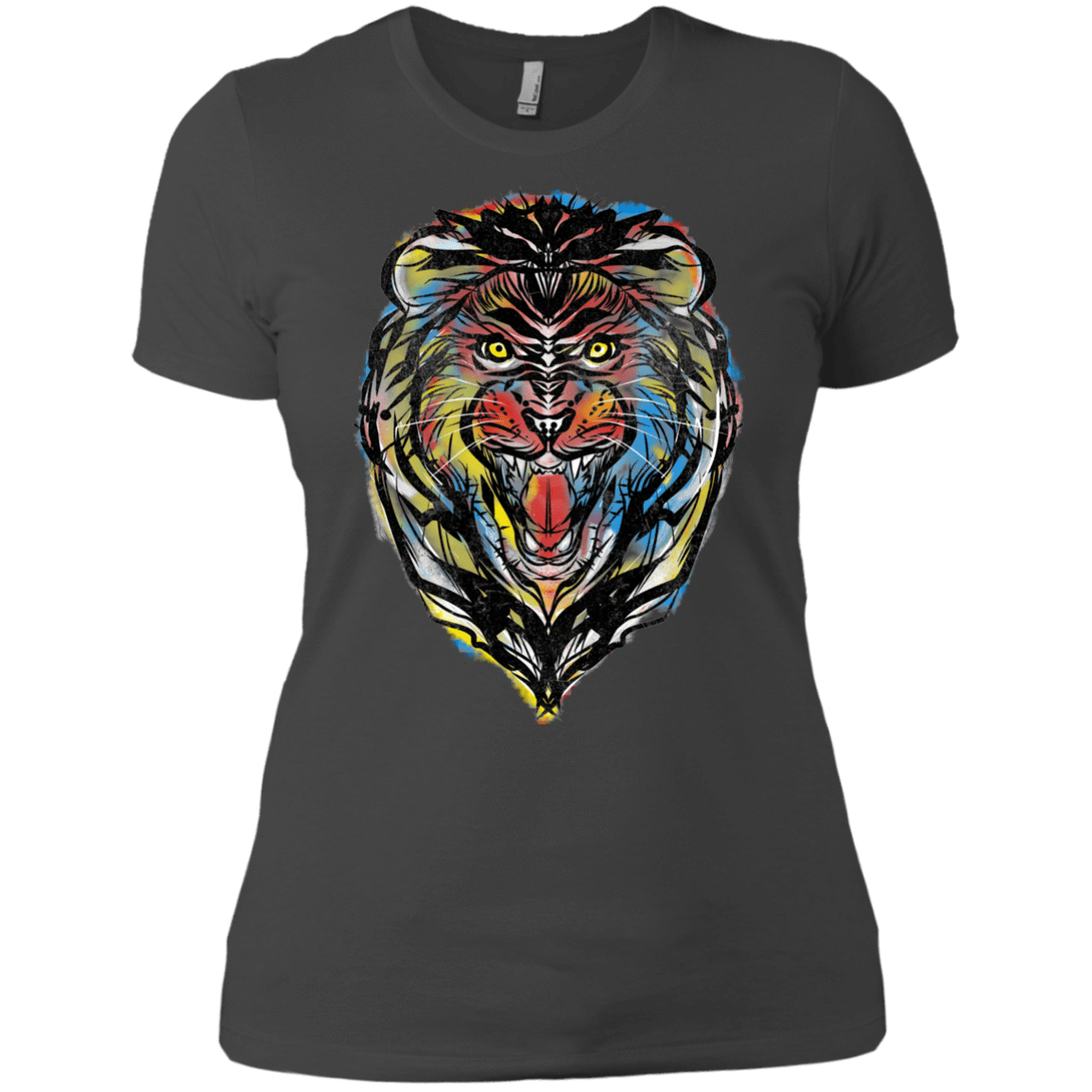 T-Shirts Heavy Metal / X-Small Stencil Lion Women's Premium T-Shirt