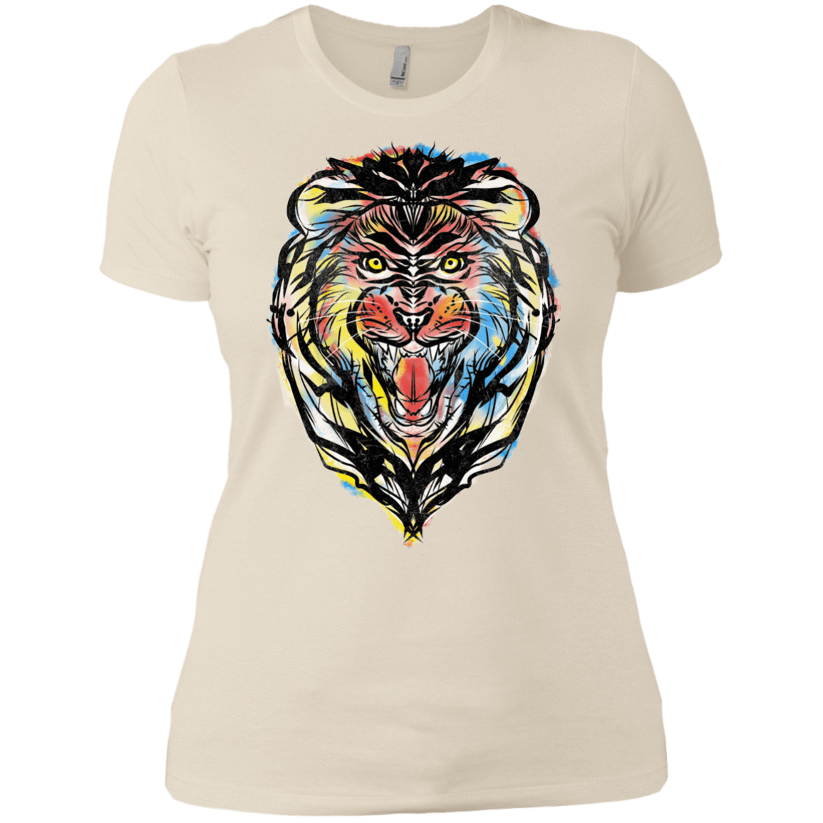 T-Shirts Ivory/ / X-Small Stencil Lion Women's Premium T-Shirt