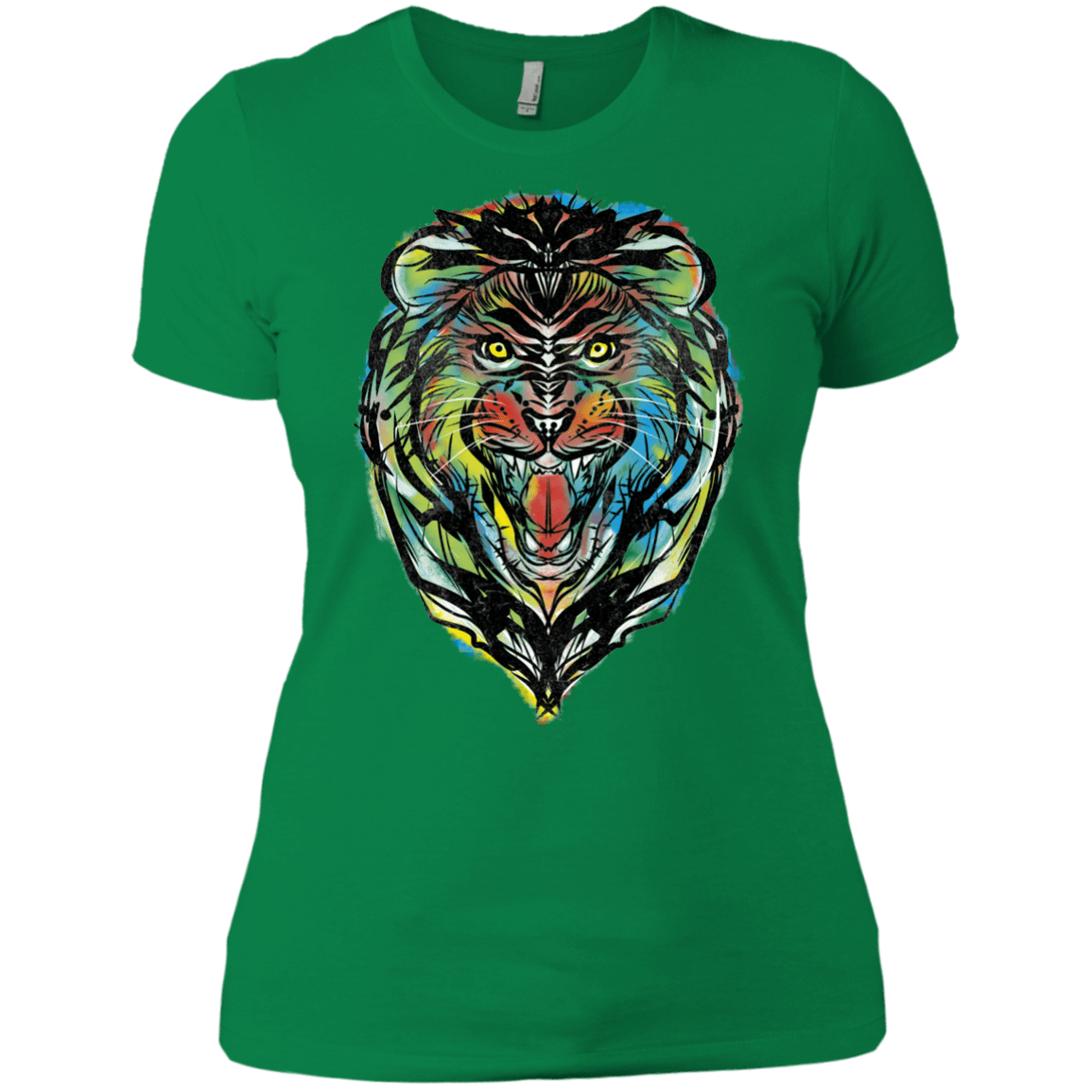 T-Shirts Kelly Green / X-Small Stencil Lion Women's Premium T-Shirt
