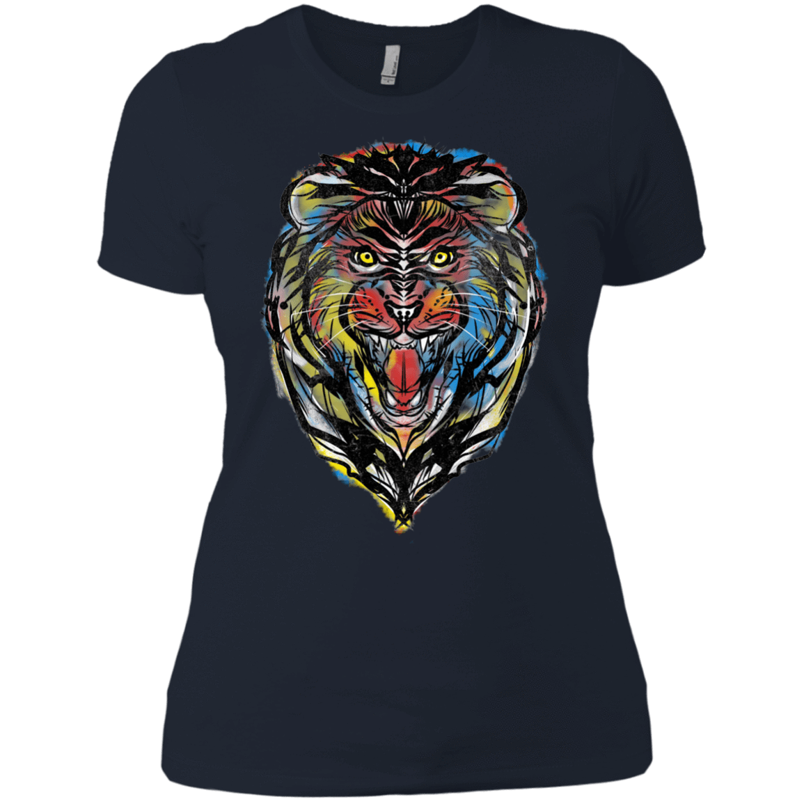 T-Shirts Midnight Navy / X-Small Stencil Lion Women's Premium T-Shirt