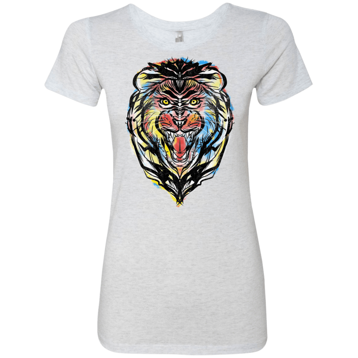 T-Shirts Heather White / S Stencil Lion Women's Triblend T-Shirt