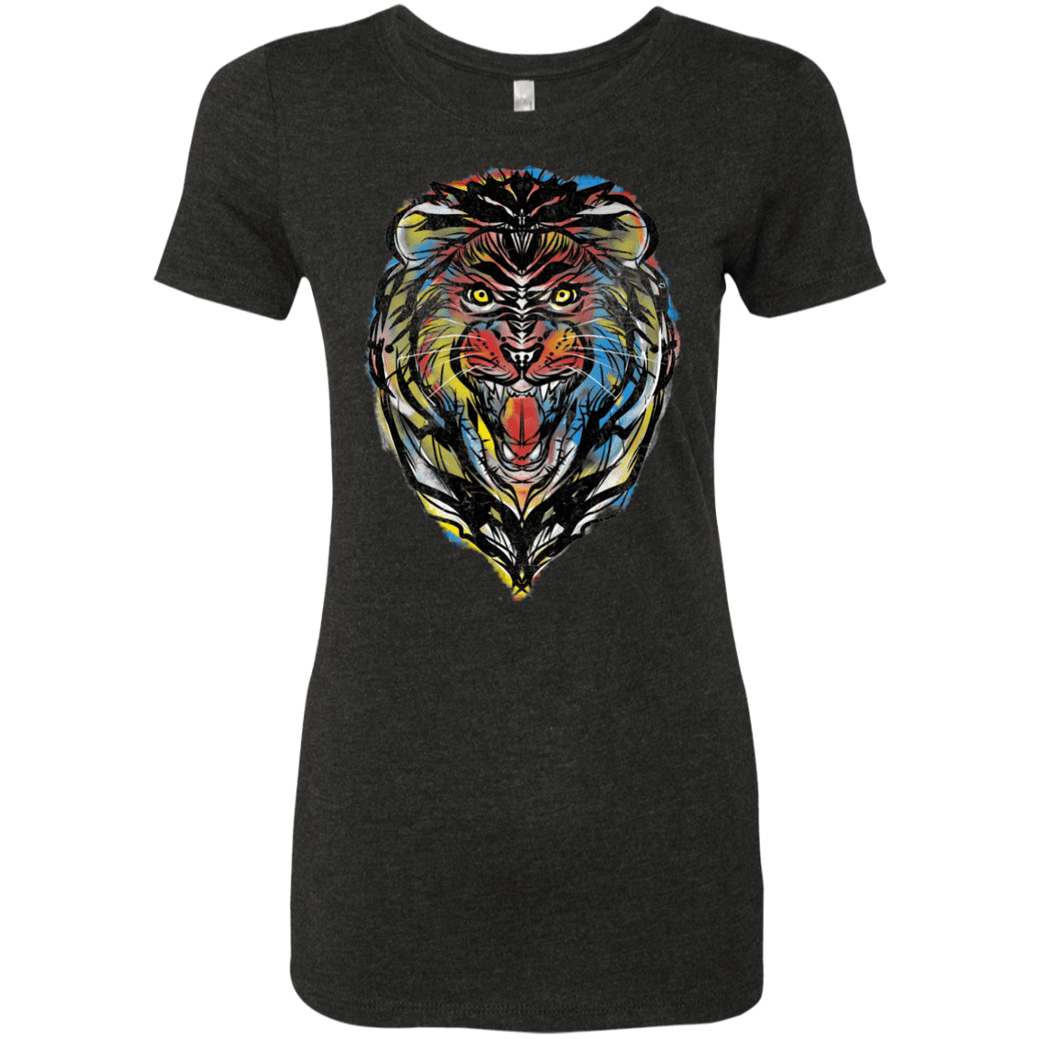 T-Shirts Vintage Black / S Stencil Lion Women's Triblend T-Shirt