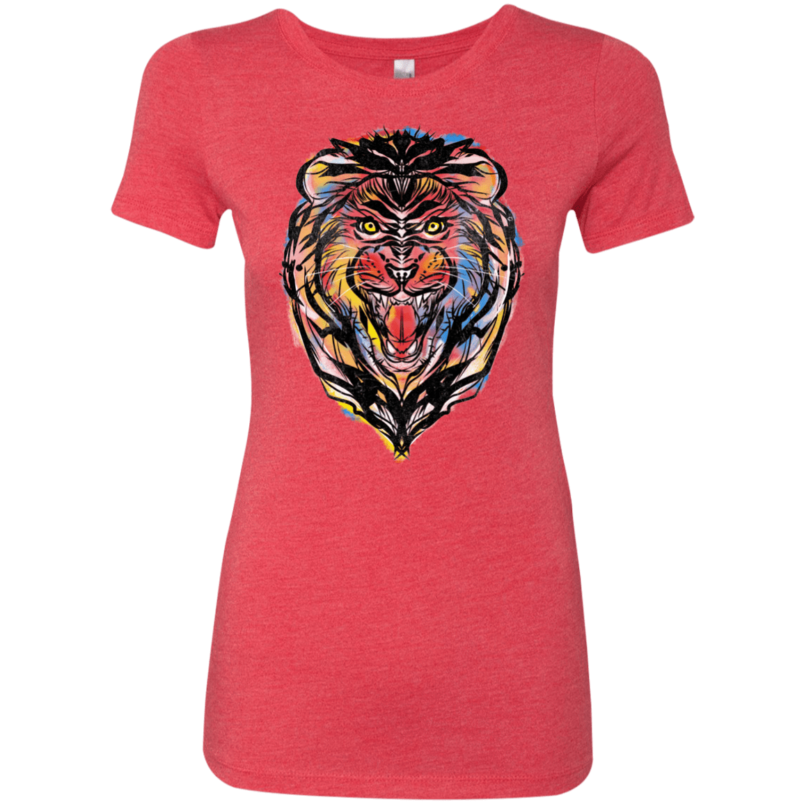 T-Shirts Vintage Red / S Stencil Lion Women's Triblend T-Shirt