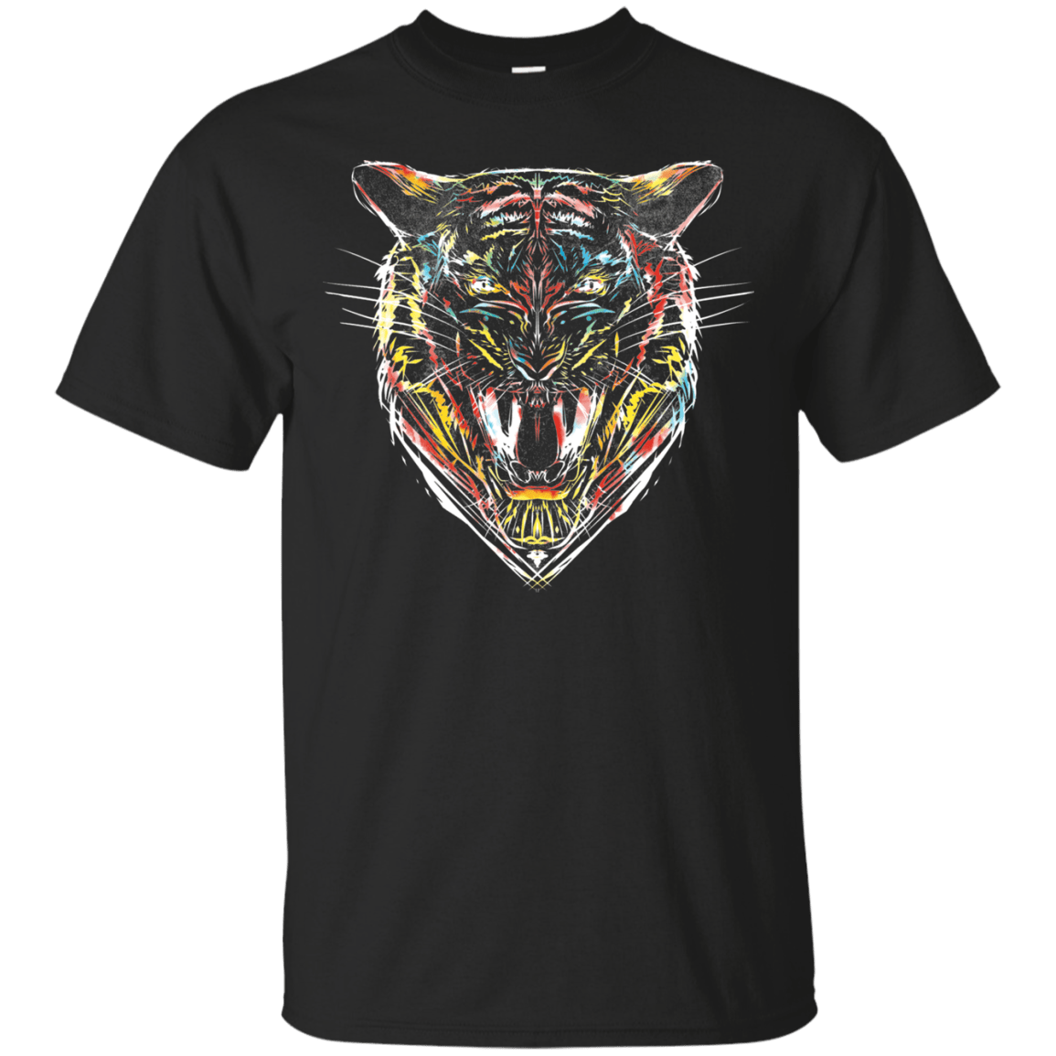 T-Shirts Black / S Stencil Tiger T-Shirt