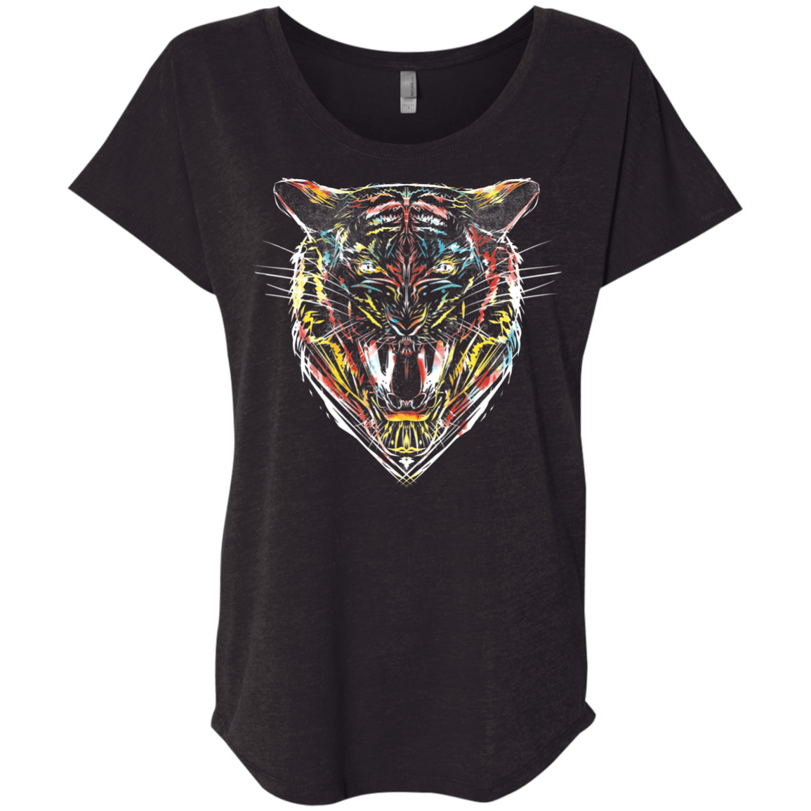 Stencil Tiger Triblend Dolman Sleeve