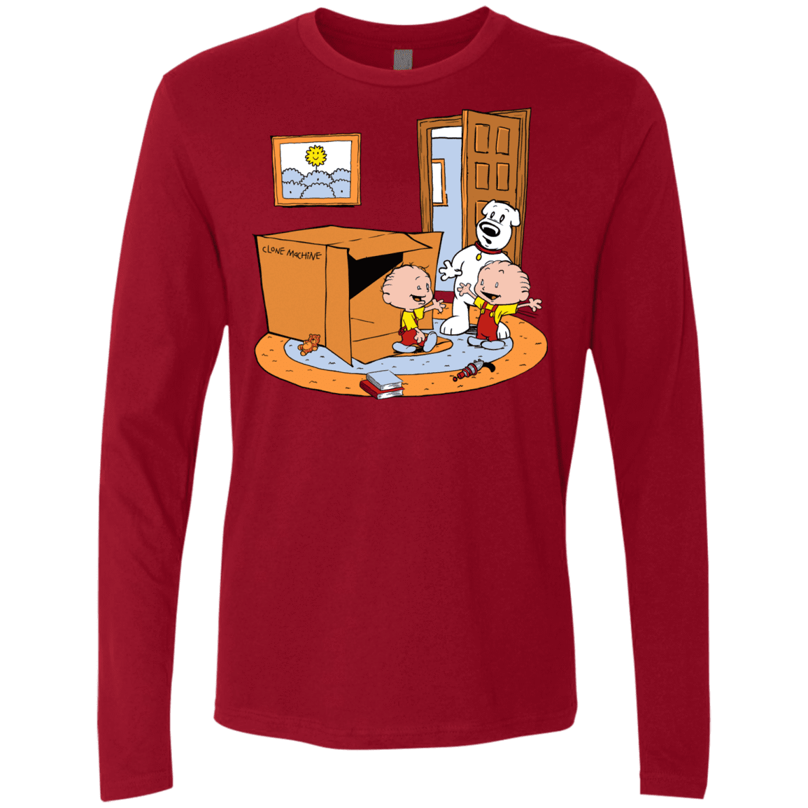 T-Shirts Cardinal / S Stewie and Brian Men's Premium Long Sleeve