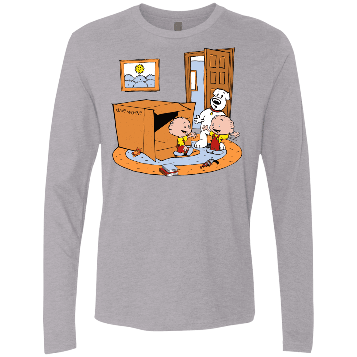T-Shirts Heather Grey / S Stewie and Brian Men's Premium Long Sleeve