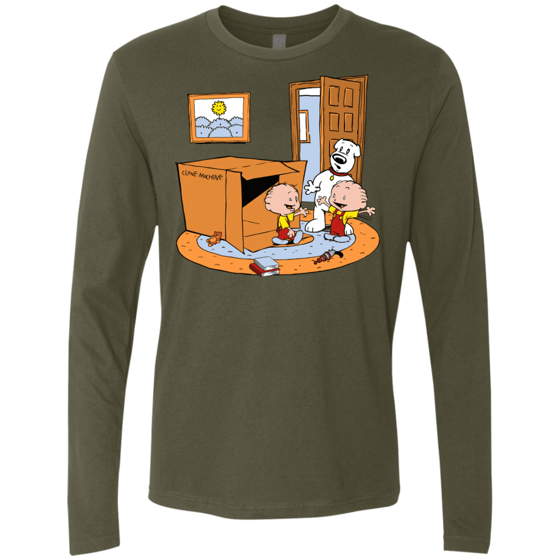 T-Shirts Military Green / S Stewie and Brian Men's Premium Long Sleeve