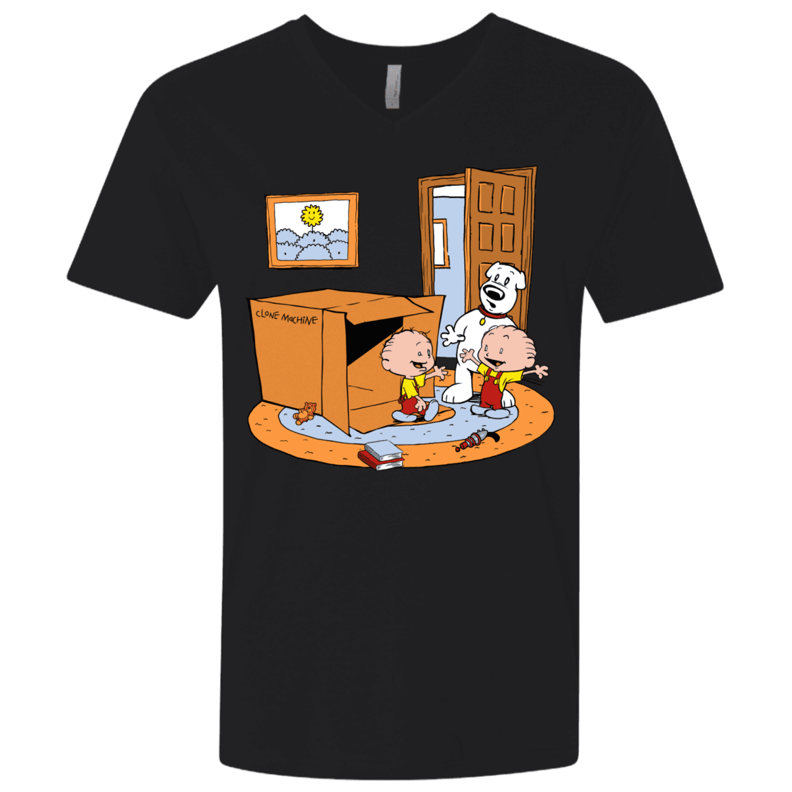 T-Shirts Black / X-Small Stewie and Brian Men's Premium V-Neck