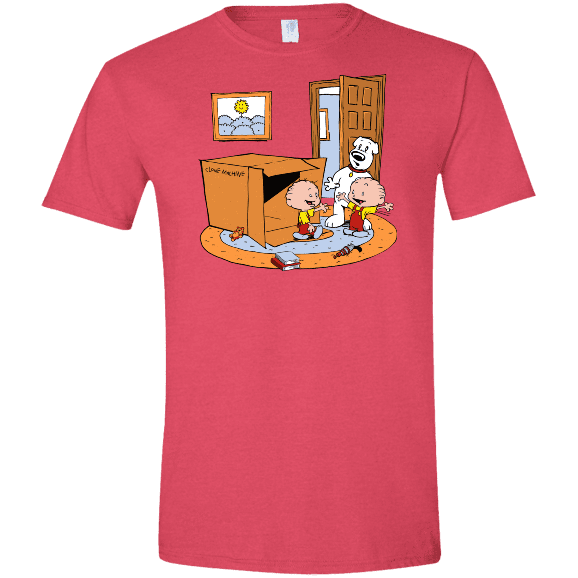 T-Shirts Heather Red / S Stewie and Brian Men's Semi-Fitted Softstyle