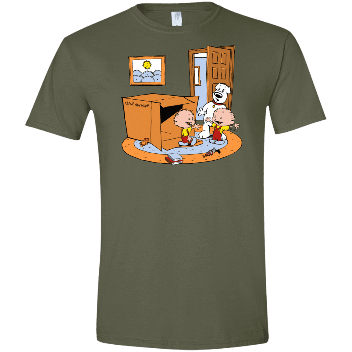 T-Shirts Military Green / S Stewie and Brian Men's Semi-Fitted Softstyle