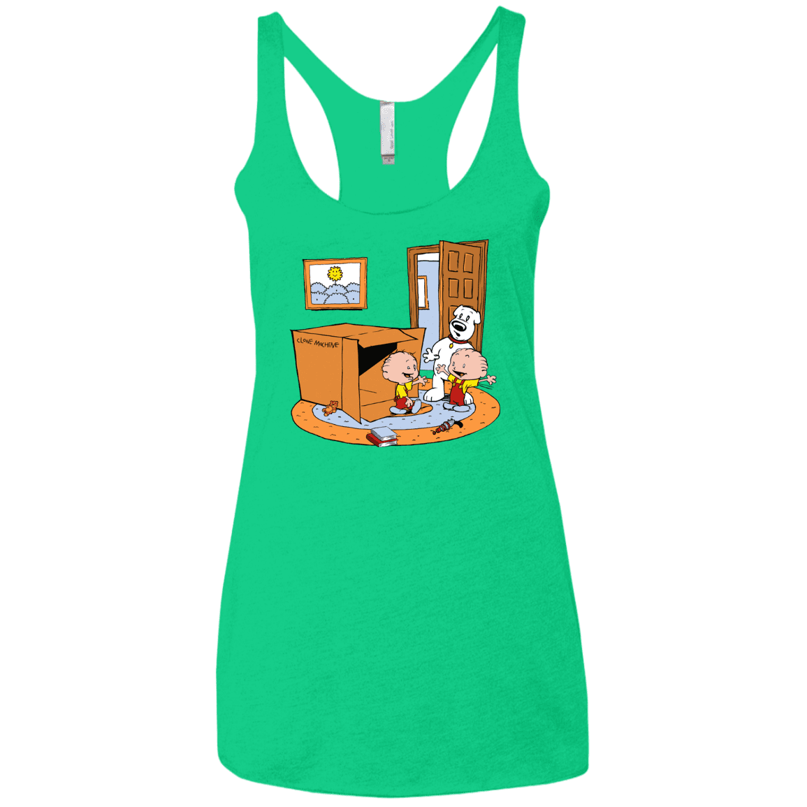 T-Shirts Envy / X-Small Stewie and Brian Women's Triblend Racerback Tank