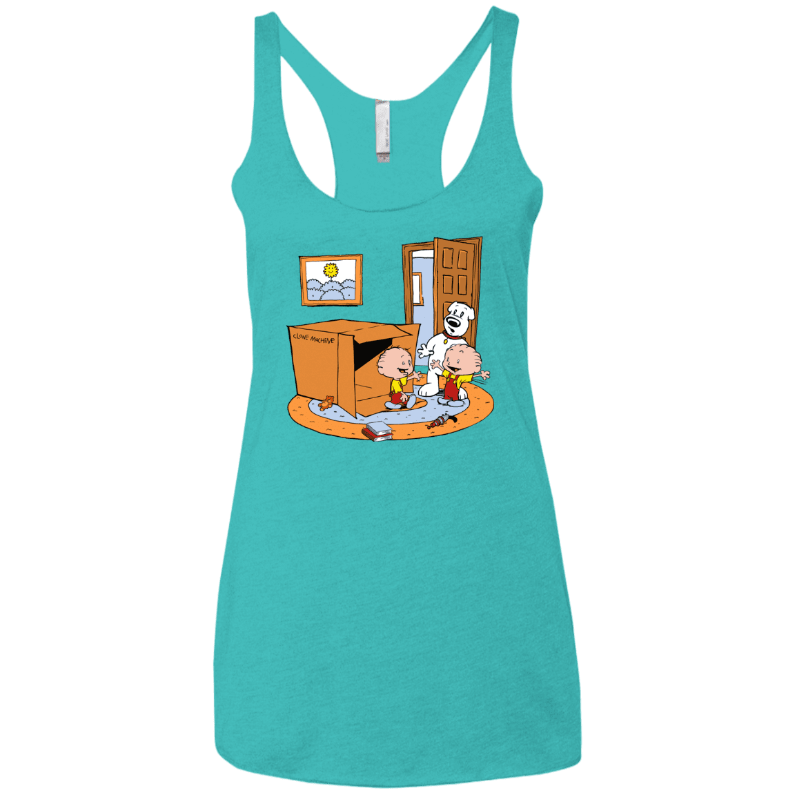 T-Shirts Tahiti Blue / X-Small Stewie and Brian Women's Triblend Racerback Tank