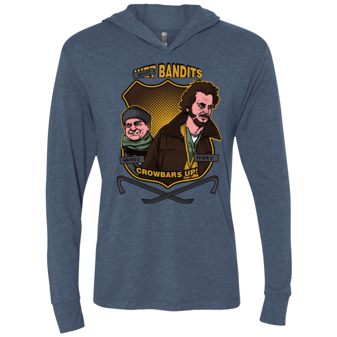 T-Shirts Indigo / X-Small Sticky Bandits Triblend Long Sleeve Hoodie Tee