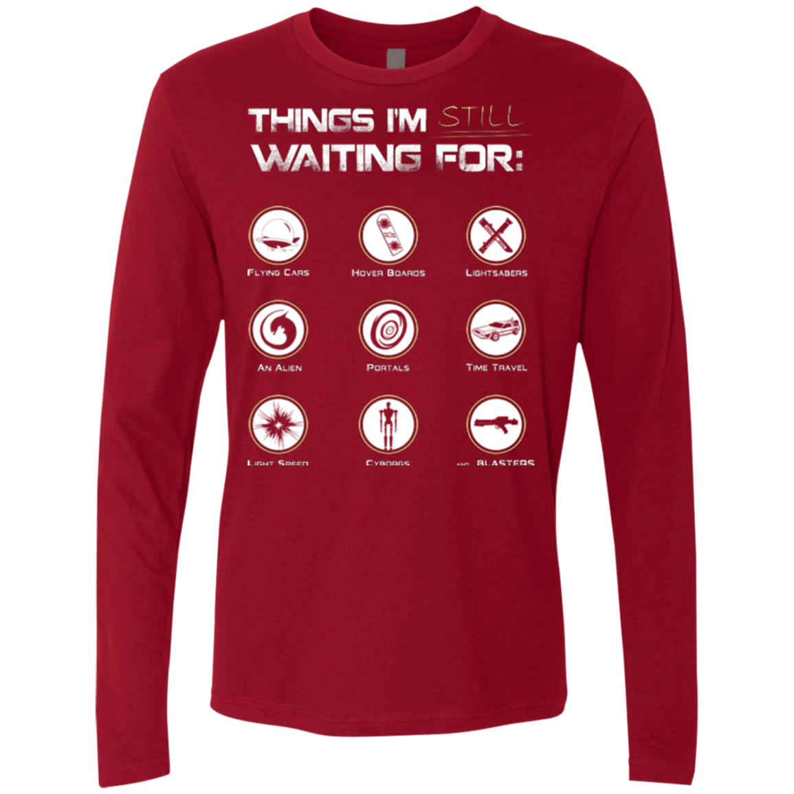 T-Shirts Cardinal / Small Still Waiting Men's Premium Long Sleeve