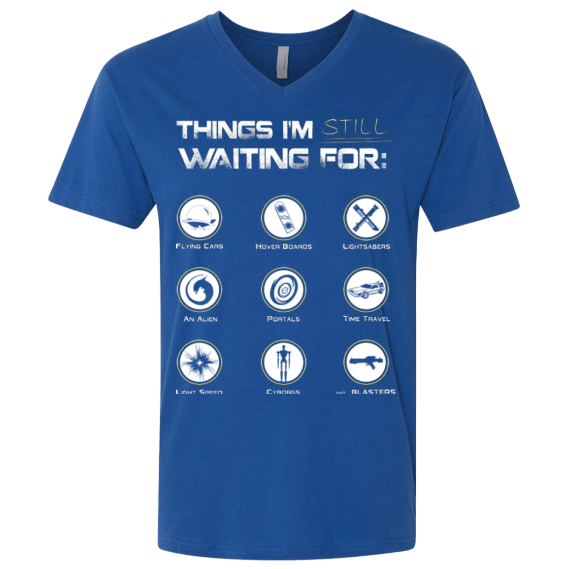 T-Shirts Royal / X-Small Still Waiting Men's Premium V-Neck