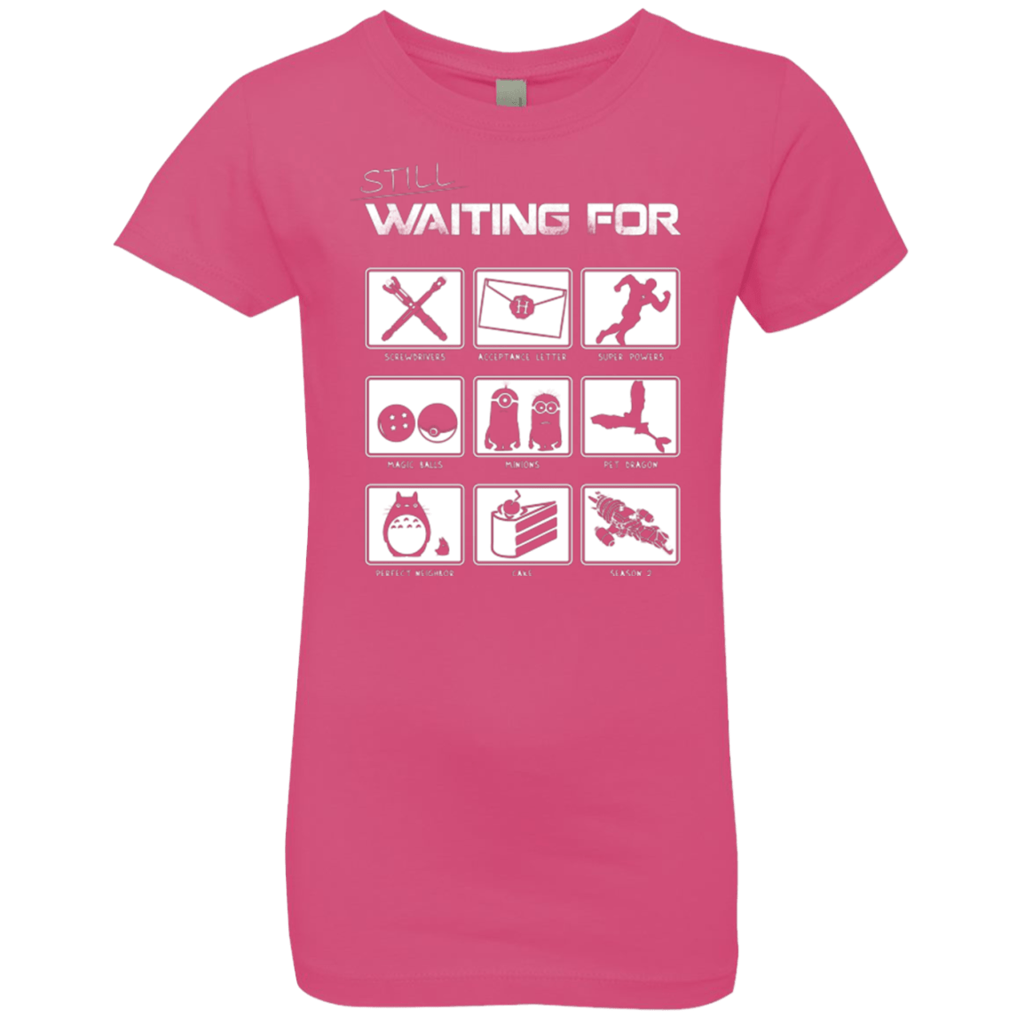 T-Shirts Hot Pink / YXS Still Waiting Part 2 Girls Premium T-Shirt
