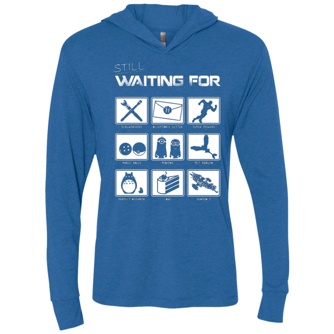 T-Shirts Vintage Royal / X-Small Still Waiting Part 2 Triblend Long Sleeve Hoodie Tee