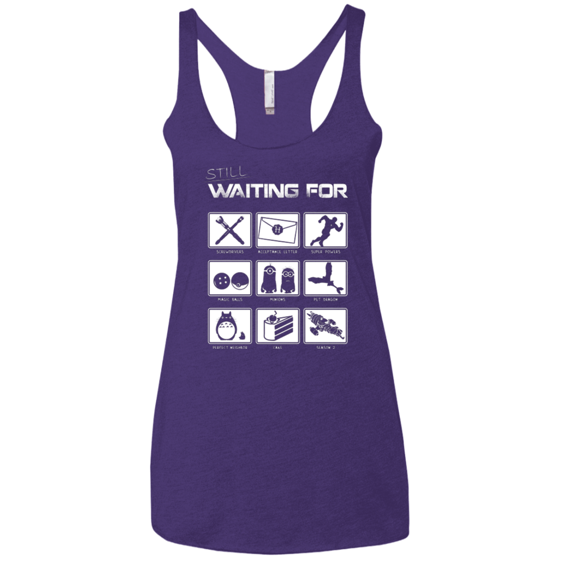 T-Shirts Purple / X-Small Still Waiting Part 2 Women's Triblend Racerback Tank