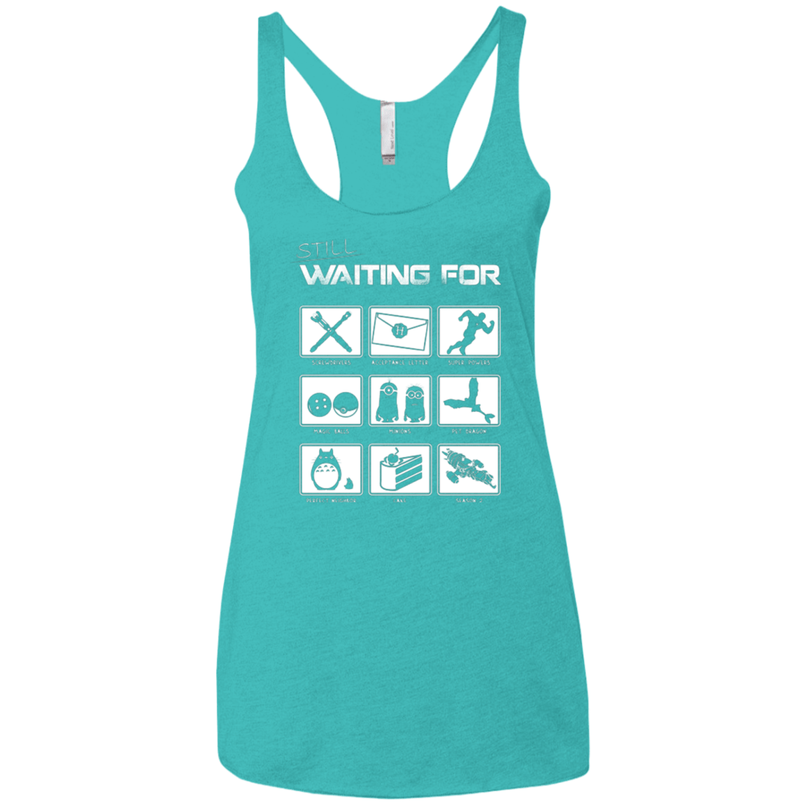 T-Shirts Tahiti Blue / X-Small Still Waiting Part 2 Women's Triblend Racerback Tank
